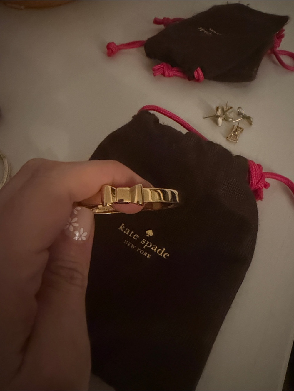 kate spade Gold Bow Bangle Bracelet with Signature Bow Accent